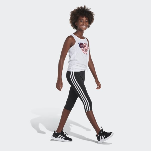 Adidas Camiseta Sin Mangas Blanca Con Lazo En El Frente