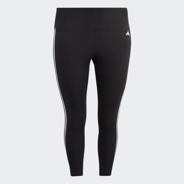 Negro Adidas Train Essentials 3 Rayas De Talle Alto 7/8 Leggings (talla Grande)