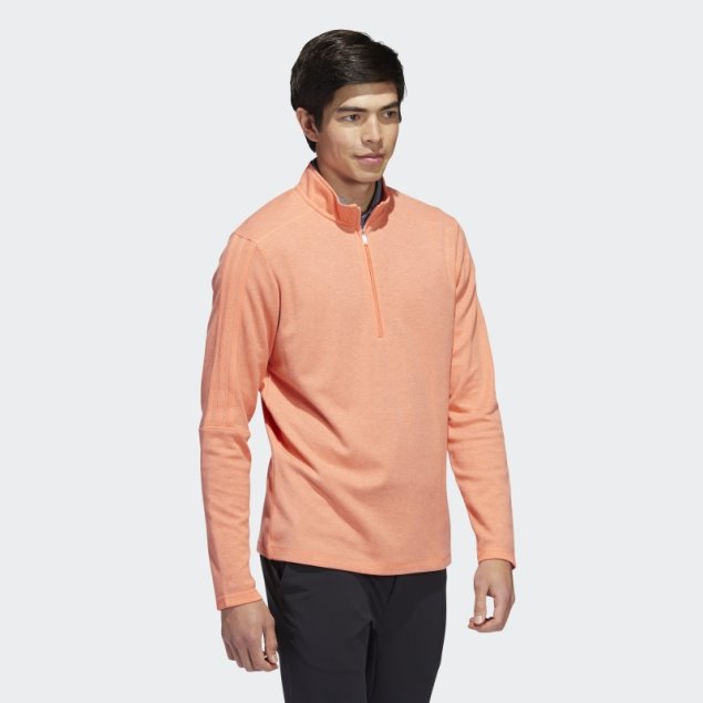 Adidas 3-stripes Quarter-zip Pullover Coral Mel