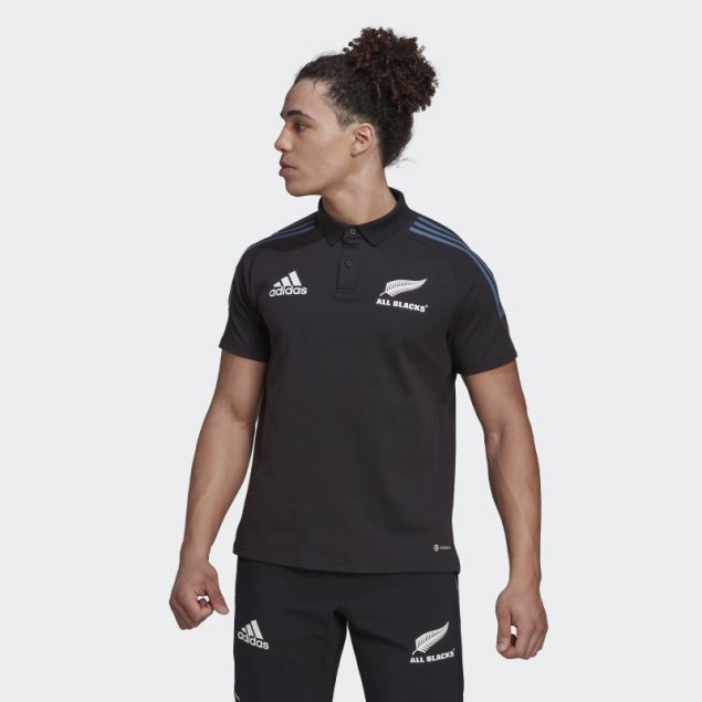 Camiseta Polo All Blacks Rugby Adidas Negra