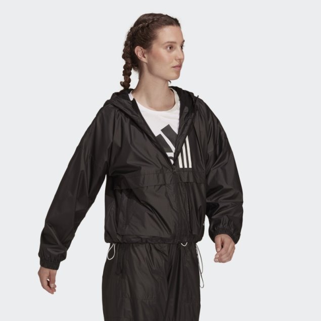 Negro Adidas Sportswear Wnd.rdy Chaqueta Tejida Caliente