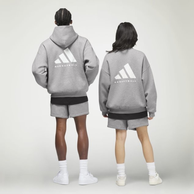 Pantalon Corto Adidas Basketball Heather Color Avena Oscuro Caliente