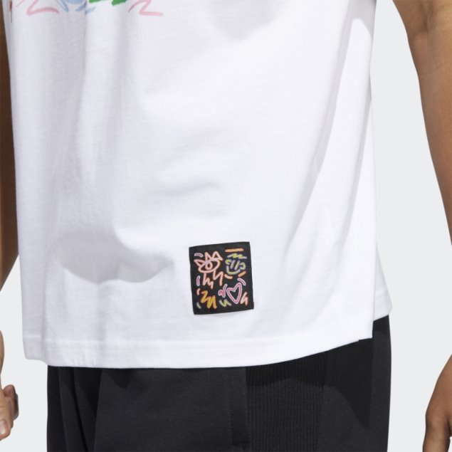 Elegante Camiseta Adidas Pride (género Neutro) Blanca