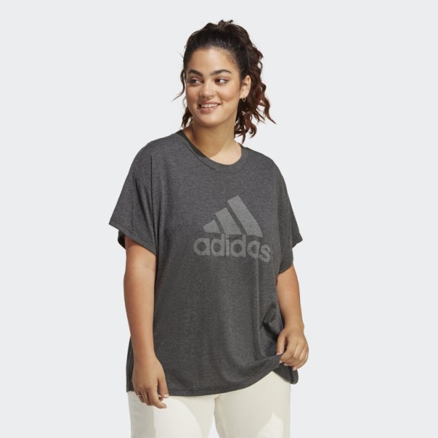 Camiseta Black Melange Adidas Future Icons Winners 3.0 (talla Grande)