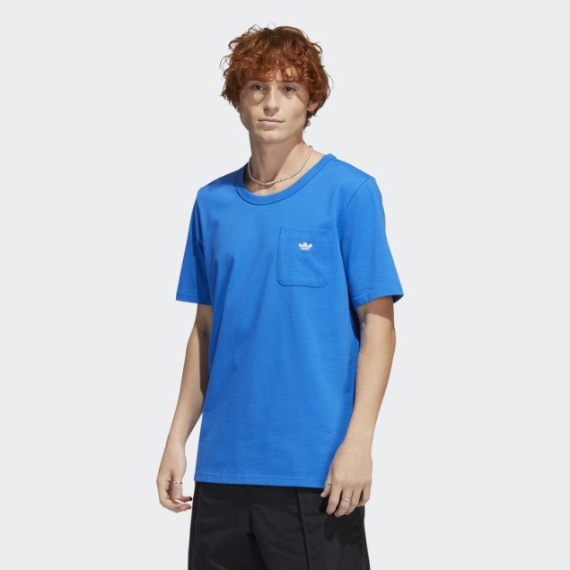 Camiseta Con Bolsillo De Peso Pesado Shmoofoil Adidas Pájaro Azul