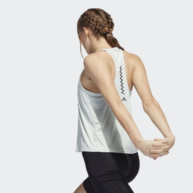 Camiseta Sin Mangas Con Gráfico De Running Rápido Verde Adidas