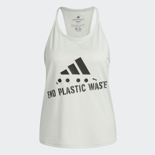 Camiseta Sin Mangas Con Gráfico De Running Rápido Verde Adidas