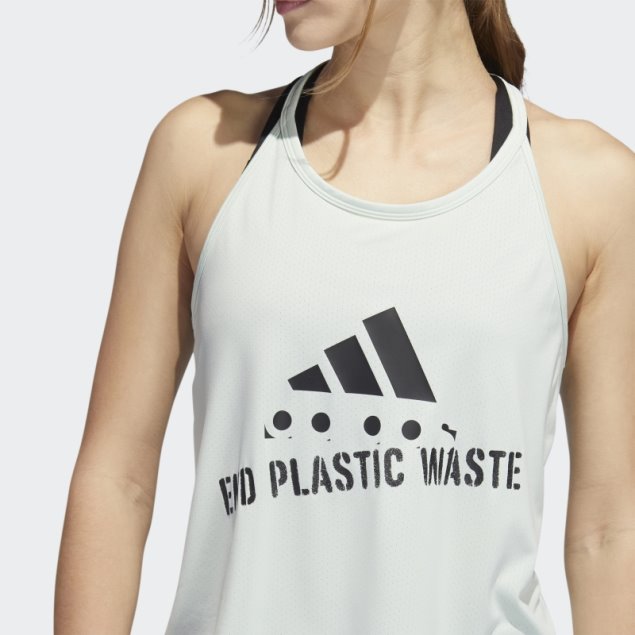 Camiseta Sin Mangas Con Gráfico De Running Rápido Verde Adidas