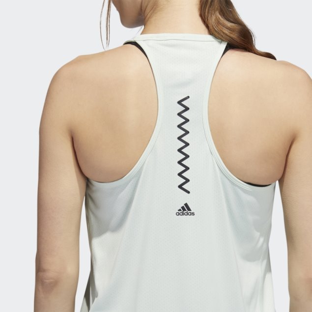 Camiseta Sin Mangas Con Gráfico De Running Rápido Verde Adidas