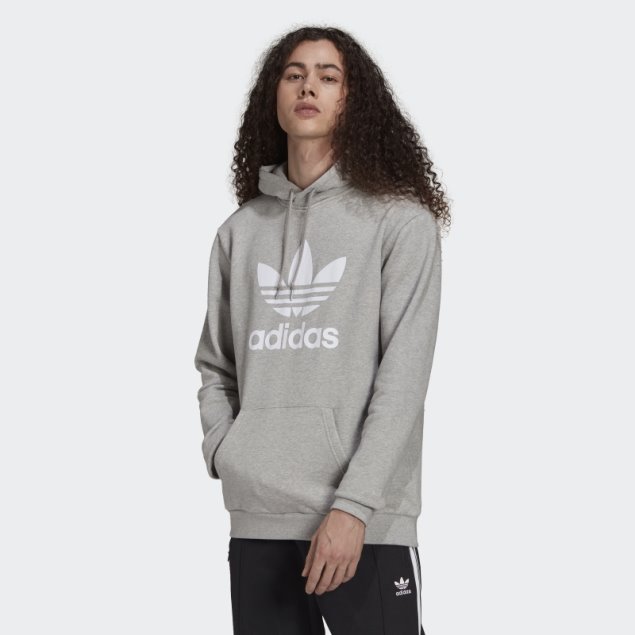 Sudadera Con Capucha Adicolor Classics Trefoil Adidas Gris Medio