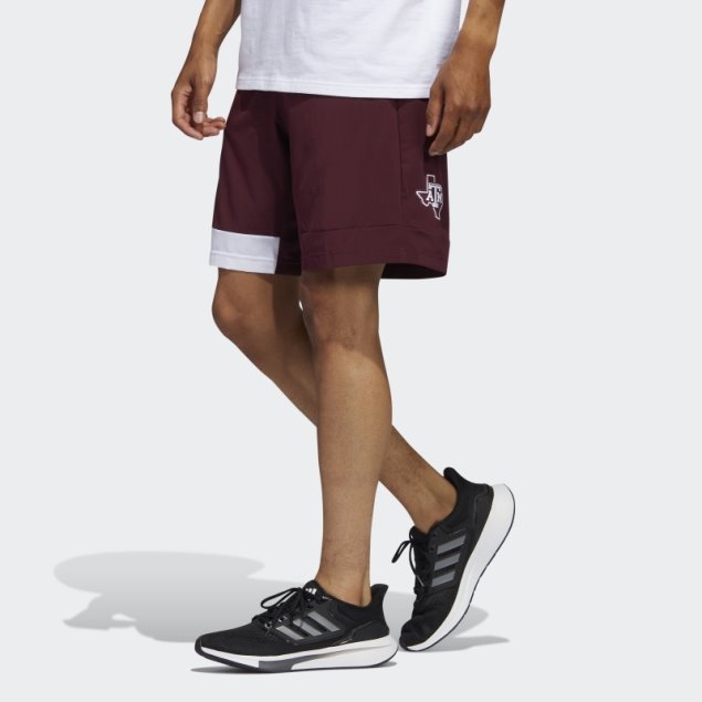 Pantalón Corto De Entrenamiento Con Bolsillos Granate Adidas