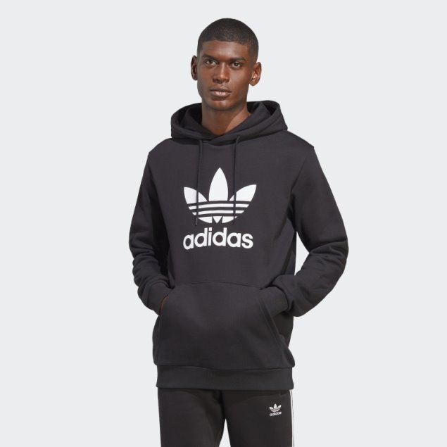 Adidas Sudadera Con Capucha Negra Adicolor Classics Trefoil