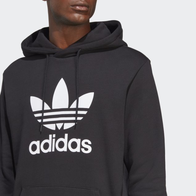 Adidas Sudadera Con Capucha Negra Adicolor Classics Trefoil