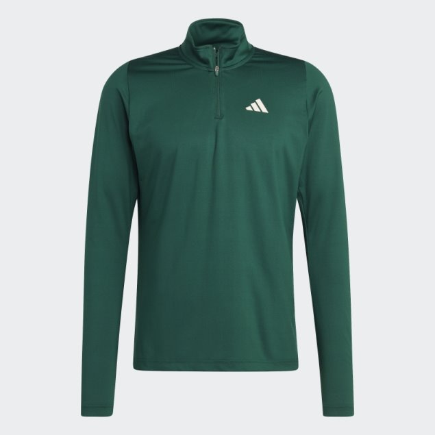 Camiseta Verde De Manga Larga Con Cremallera 1/4 Sports Club Adidas