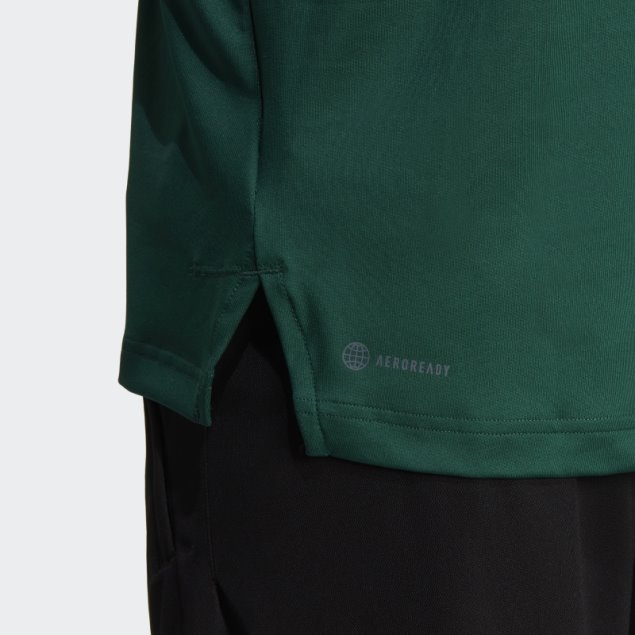 Camiseta Verde De Manga Larga Con Cremallera 1/4 Sports Club Adidas