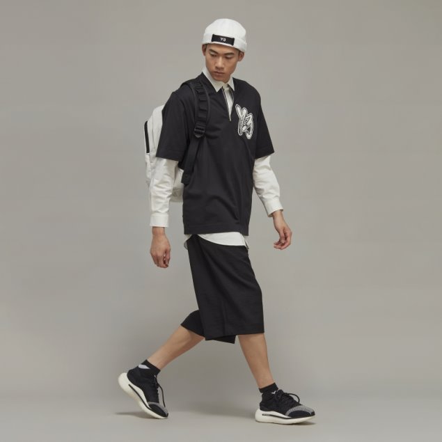 Hot Y-3 Camiseta De Manga Corta Con Media Cremallera Adidas