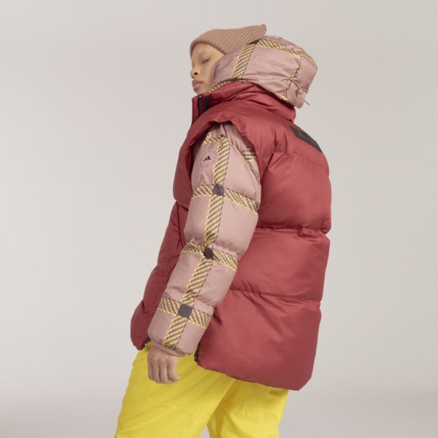 Adidas By Stella Mccartney Chaleco De Invierno Acolchado Caliente Burdeos