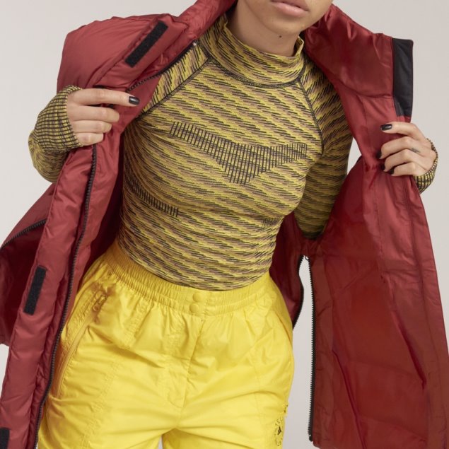 Adidas By Stella Mccartney Chaleco De Invierno Acolchado Caliente Burdeos