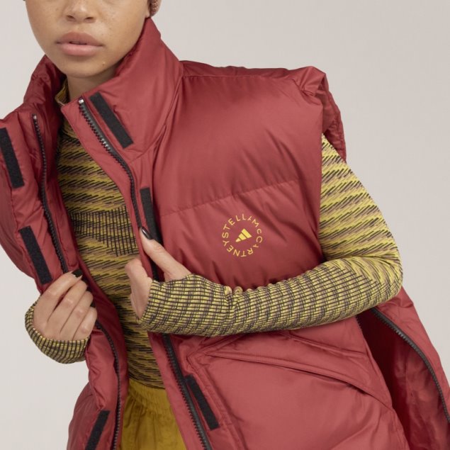 Adidas By Stella Mccartney Chaleco Acolchado De Invierno Moda Burdeos