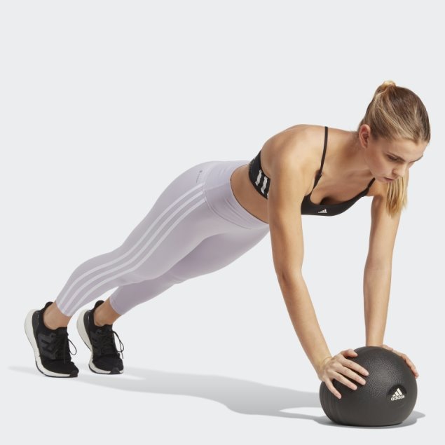 Leggings De 7/8 De Talle Alto Con 3 Rayas De Adidas Train Essentials Silver Dawn