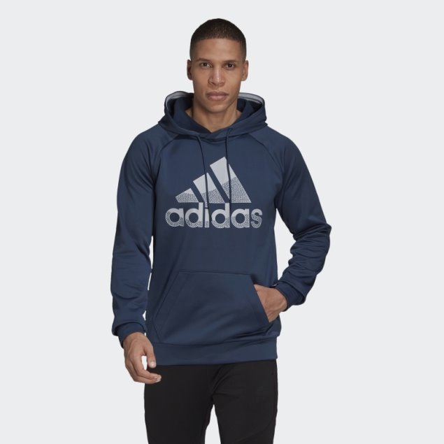 Adidas Aeroready Game And Go Big Logo Sudadera Con Capucha Azul Marino