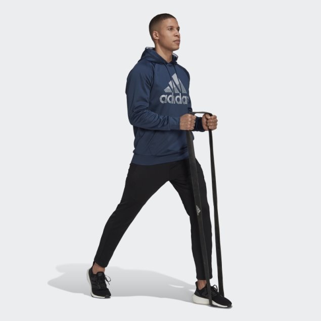 Adidas Aeroready Game And Go Big Logo Sudadera Con Capucha Azul Marino