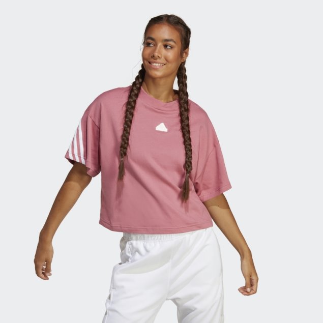 Camiseta Rosa De 3 Rayas Con íconos Del Futuro Adidas Fashion