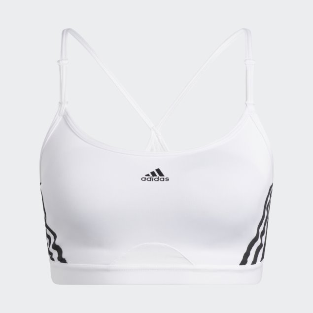 Adidas Aeroreact Training Light-support 3-stripes Sujetador Blanco Moda