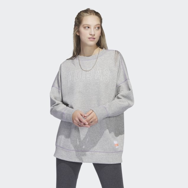 Sudadera Adidas Sport Statement Boyfriend Gris Medio