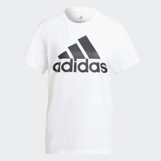 Camiseta Blanca Con Logo Essentials De Adidas