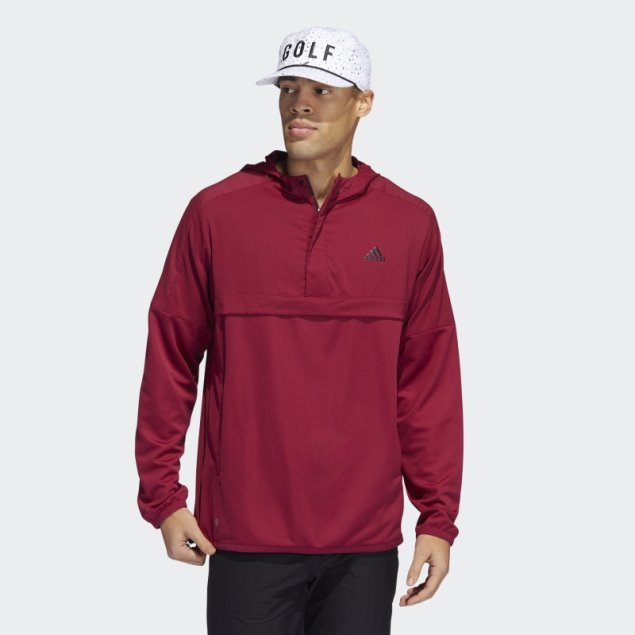 Suéter Anorak Burdeos Con Media Cremallera De Adidas