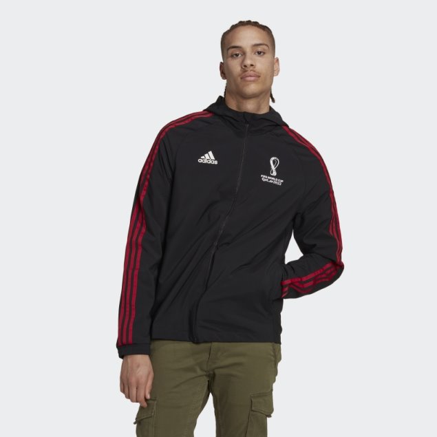 Adidas Copa Del Mundo 2022 Oficial Emblema Tejido Chaqueta Negra