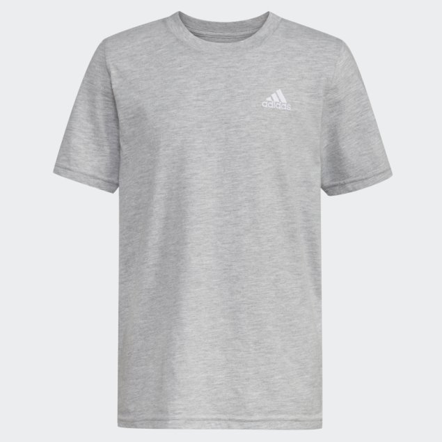 Adidas Camiseta Gris Jaspeada Con Logo Esencial Jaspeado