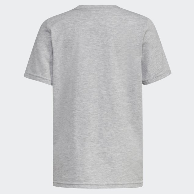 Adidas Camiseta Gris Jaspeada Con Logo Esencial Jaspeado