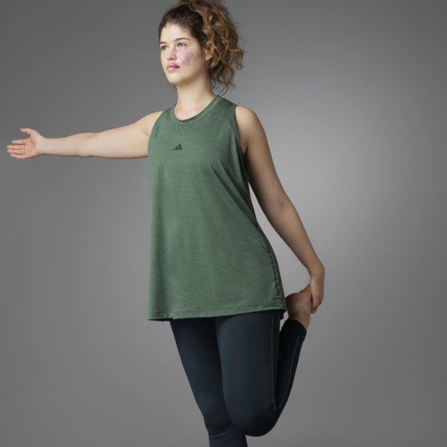 Camiseta Sin Mangas Adidas Verde óxido Autentico Equilibrio Yoga