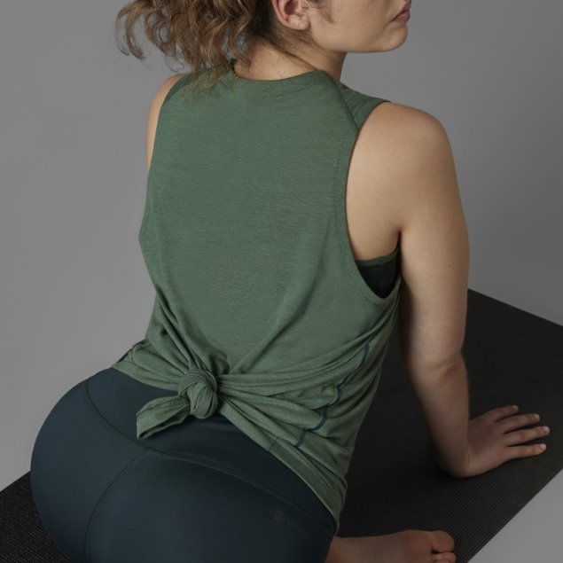 Camiseta Sin Mangas Adidas Verde óxido Autentico Equilibrio Yoga