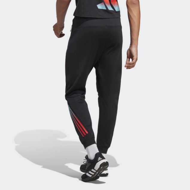 Pantalones De Entrenamiento Con Iconos De Tren De 3 Rayas Negro Adidas