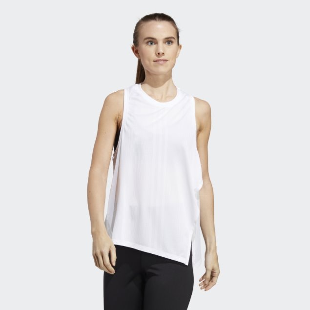 Camiseta Sin Mangas De Entrenamiento Adidas Hiit Aeroready Quickburn Blanca