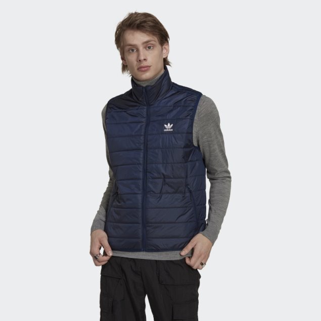 Chaleco Adidas Acolchado Con Cuello Levantado En índigo Noche