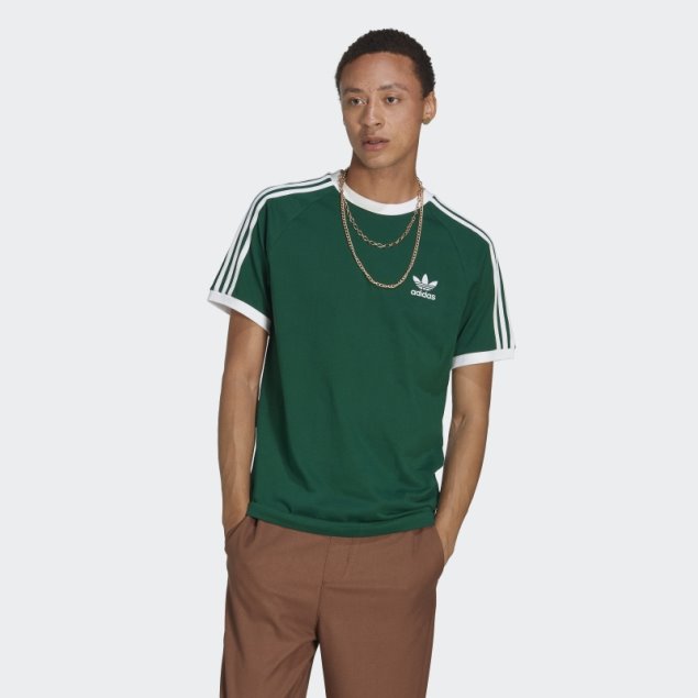 Camiseta Adidas Adicolor Classics 3 Rayas Verde Oscuro