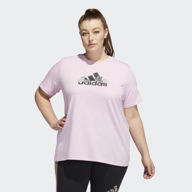 Camiseta Gráfica Floral (talla Grande) Lila Adidas