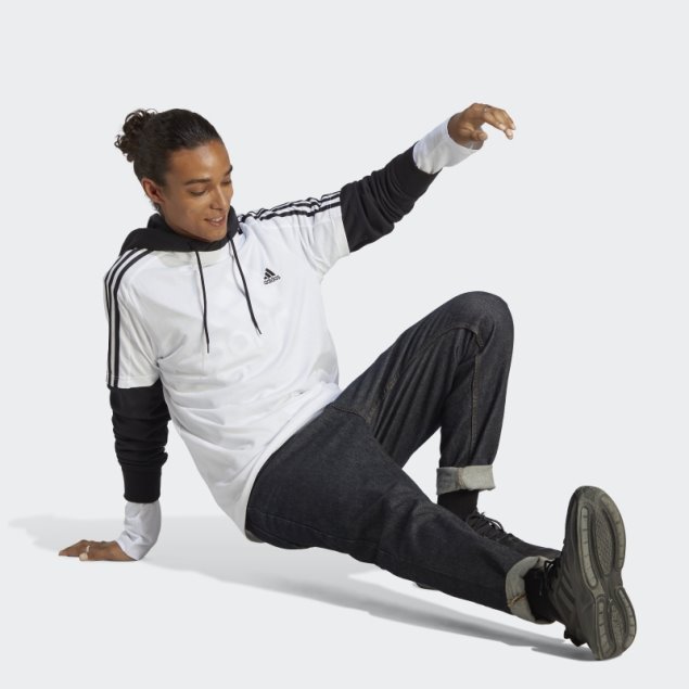 Camiseta Blanca Adidas Essentials Single Jersey 3 Rayas