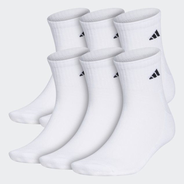 Adidas Calcetines Atléticos Acolchados Cuartos 6 Pares Xl Blanco