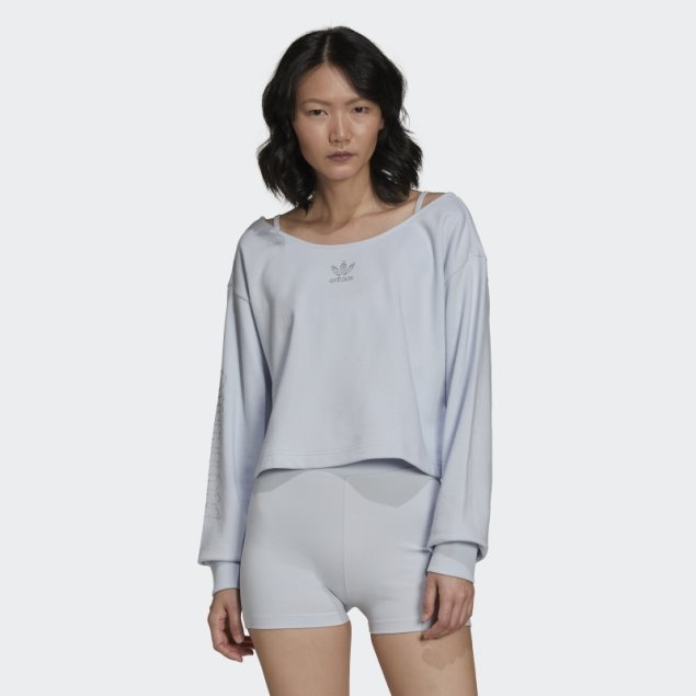 Sudadera Adidas Azul 2000 Luxe Slouchy Crew Caliente