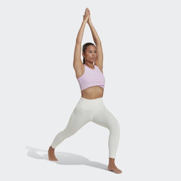 Camiseta Lila De Yoga Con Ribete Envuelto En El Estudio Adidas