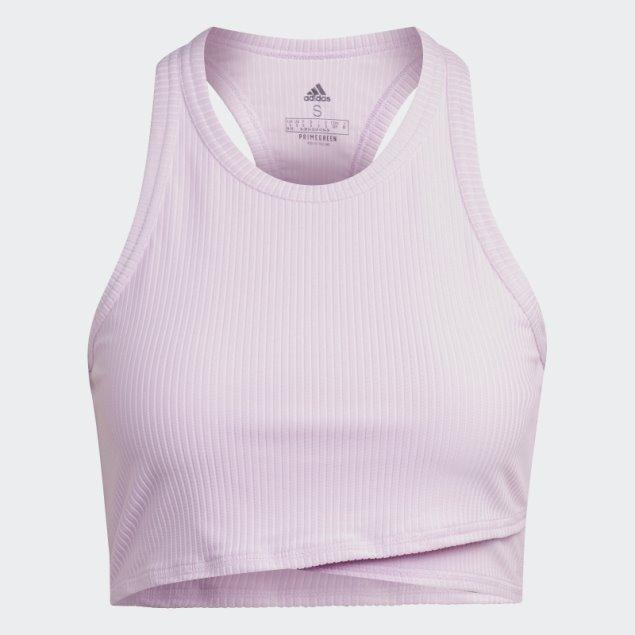 Camiseta Lila De Yoga Con Ribete Envuelto En El Estudio Adidas