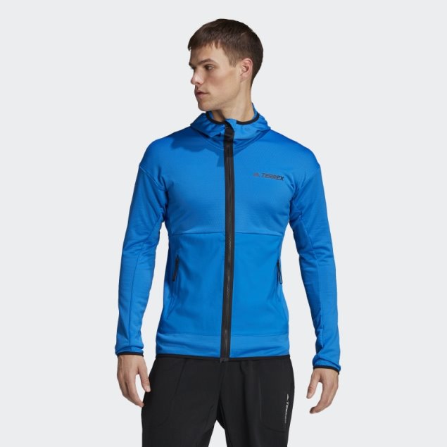 Chaqueta De Senderismo Terrex Tech Flooce Light Con Capucha Azul Shock Adidas