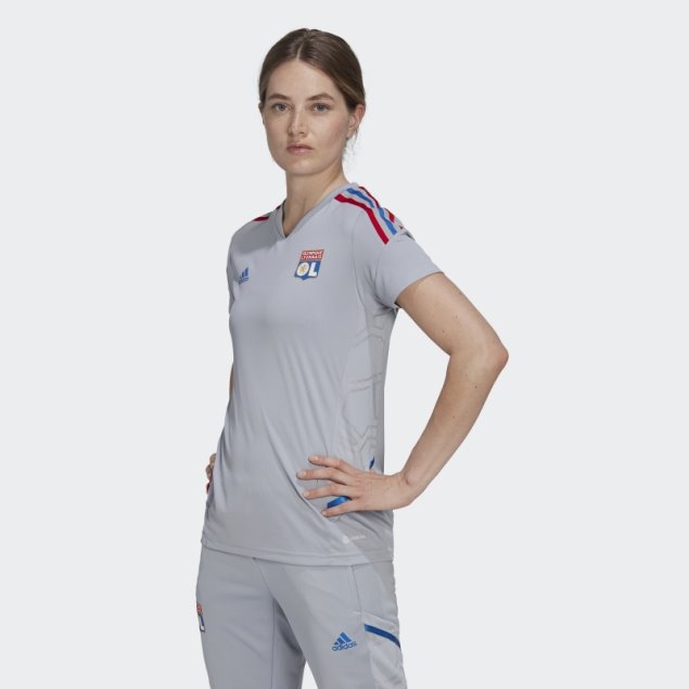 Adidas Camiseta De Entrenamiento Condivo Del Olympique De Lyonnais Plateada