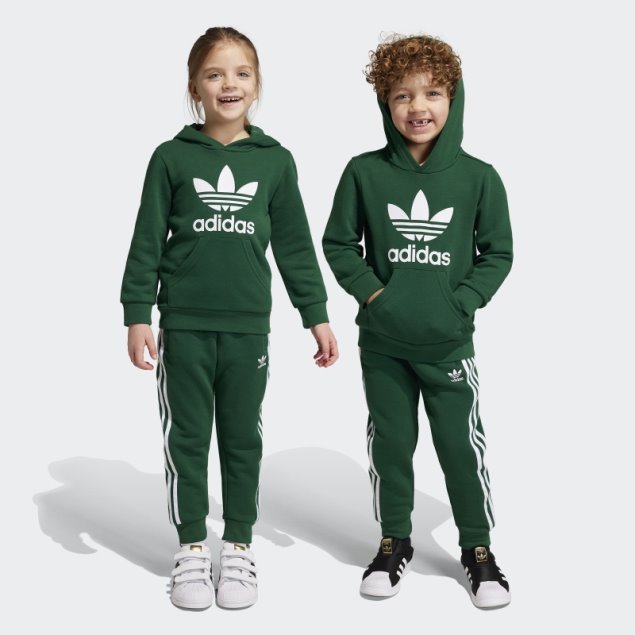 Adidas Conjunto Con Capucha Verde Oscuro Adicolor