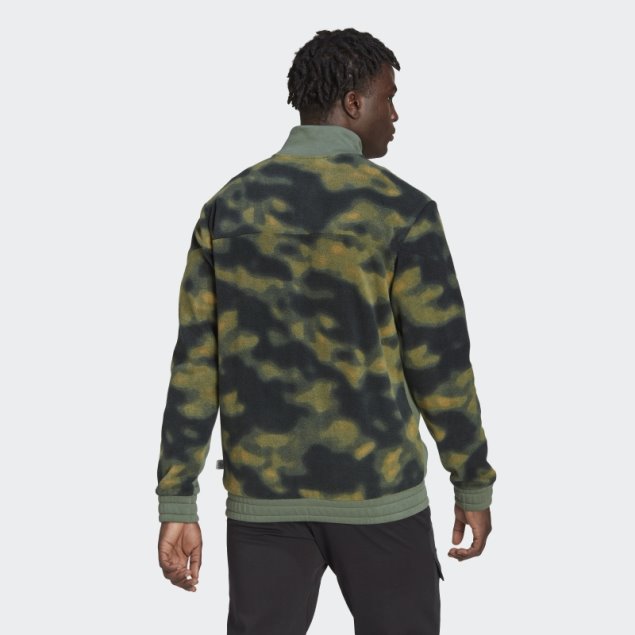Chamarra Polar Con Estampado Natural Y Cremallera De 1/4 Orbit Green Adidas